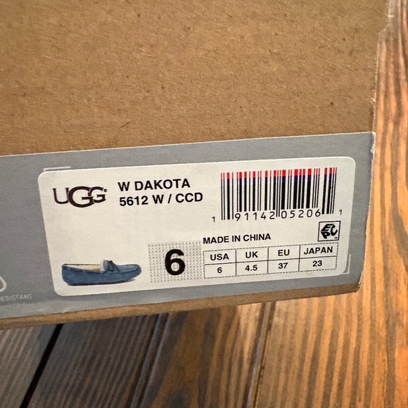 UGG Ansley Shearling  Moccasin Shoes Blue Teal 6 EC - Picture 5 of 6